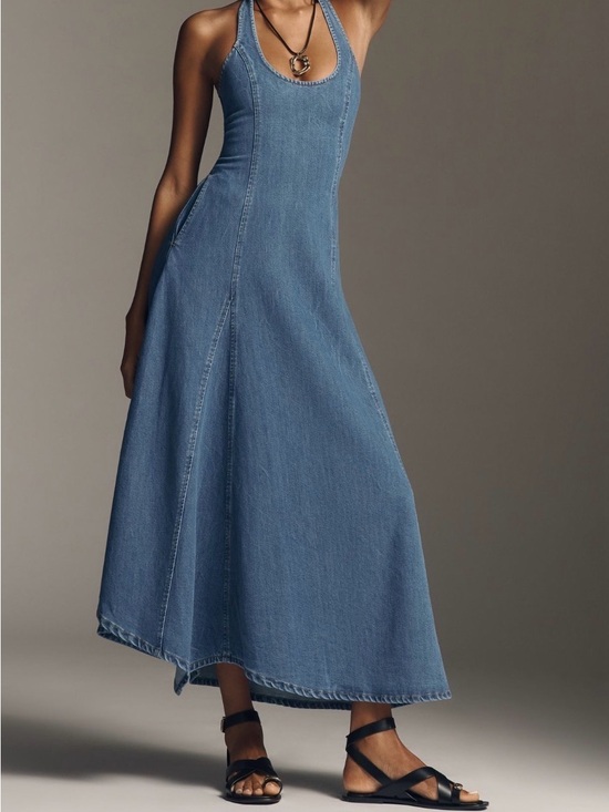 Sovere Dresses & Skirts - SOVERE Denim Maxi Halter Dress - Blue